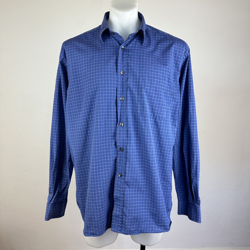 Dunhill Grid Pattern Button Down Shirt Size XL